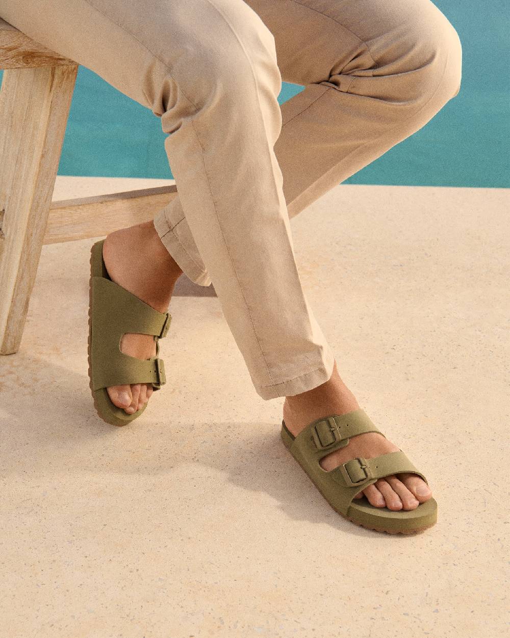 Manebí Eva Swim Sandals - Honolulu Kaki Green Economico