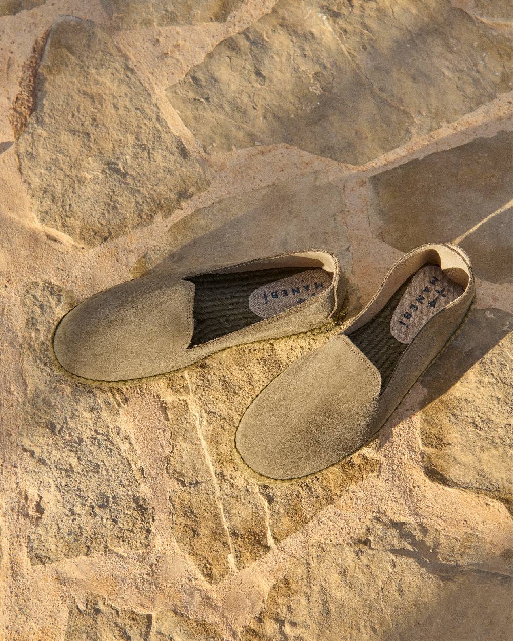 Manebí Espadrillas flat in pelle scamosciata - Hamptons - Forest On Tone Outlet