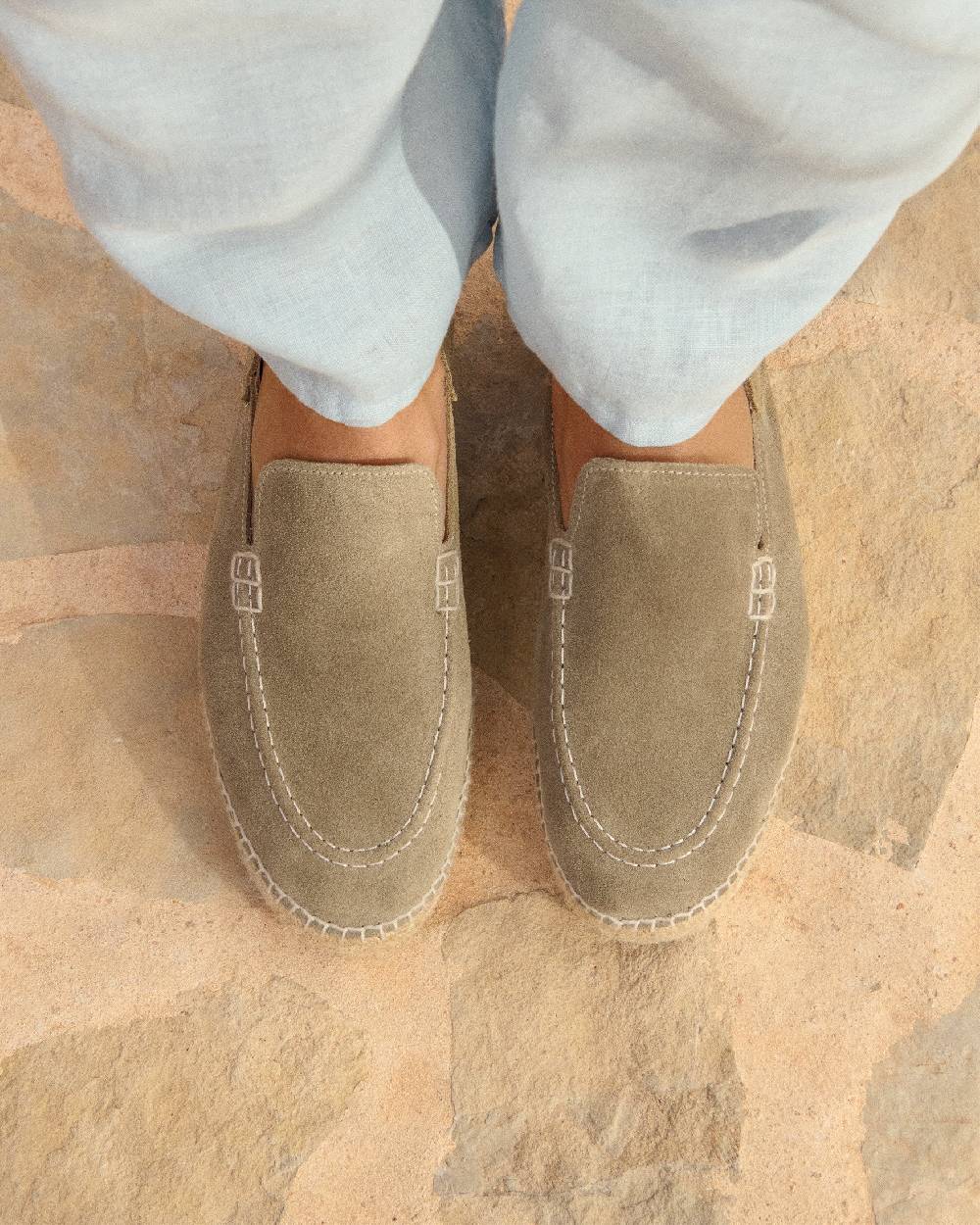 Manebí Mocassini Traveler Espadrillas in pelle scamosciata- Hamptons - Forest Saldi