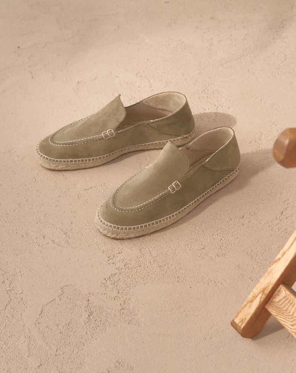 Manebí Mocassini Traveler Espadrillas in pelle scamosciata- Hamptons - Forest Saldi