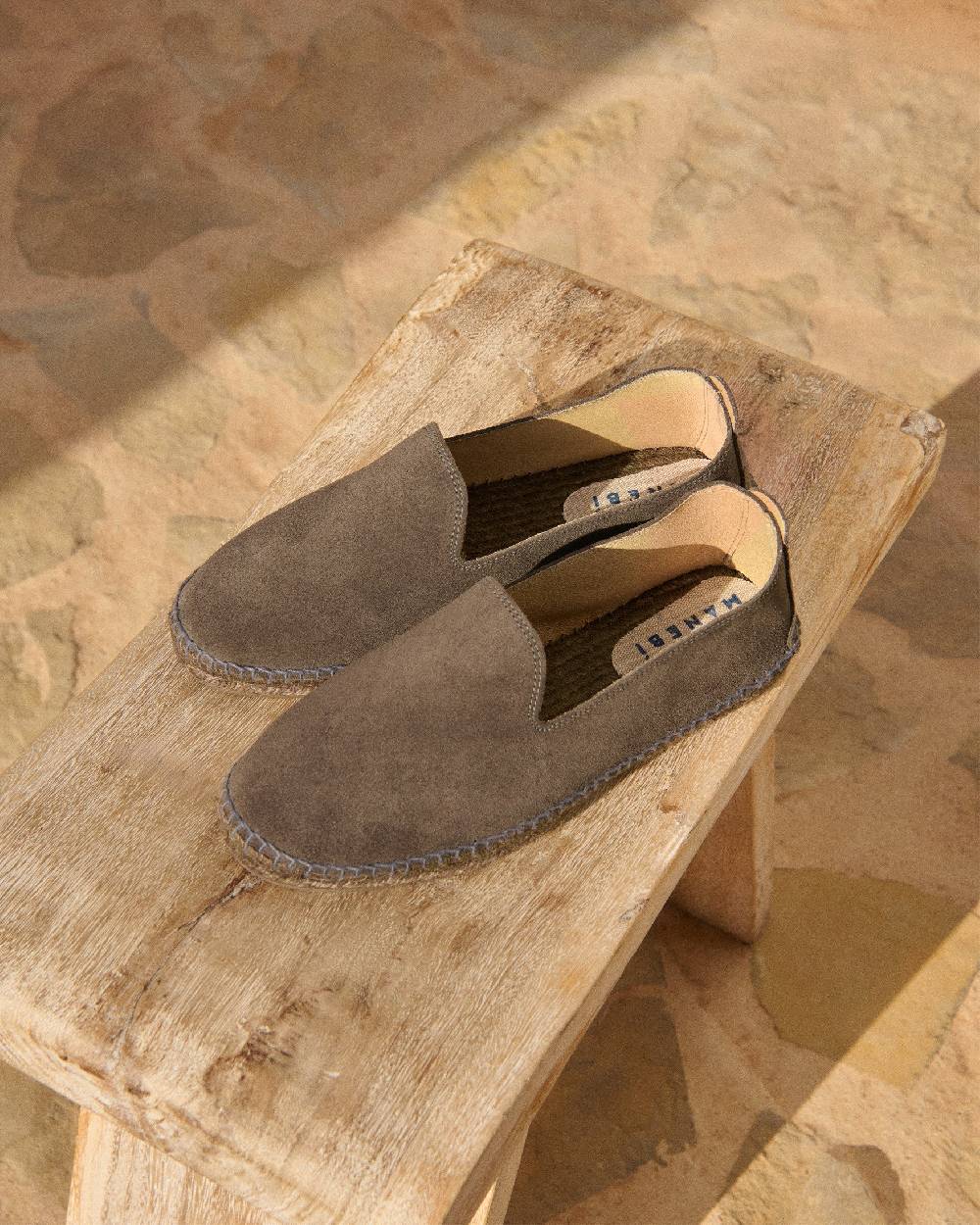 Manebí Espadrillas flat in pelle scamosciata - Hamptons - Carbon Grey ton sur ton Hotsell