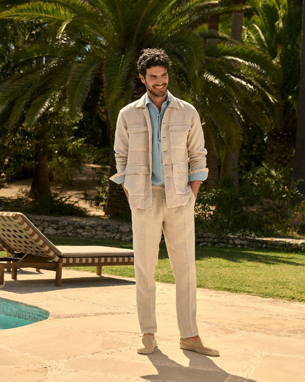 Manebí Irish Linen Savana Jacket - Kaki Beige Negozio