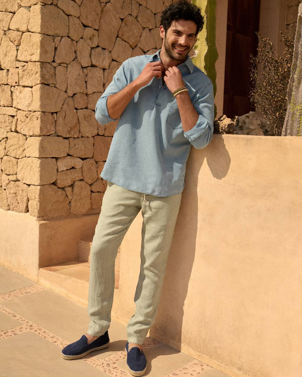 Manebí Washed Linen Venice Trousers - Light Green Moda