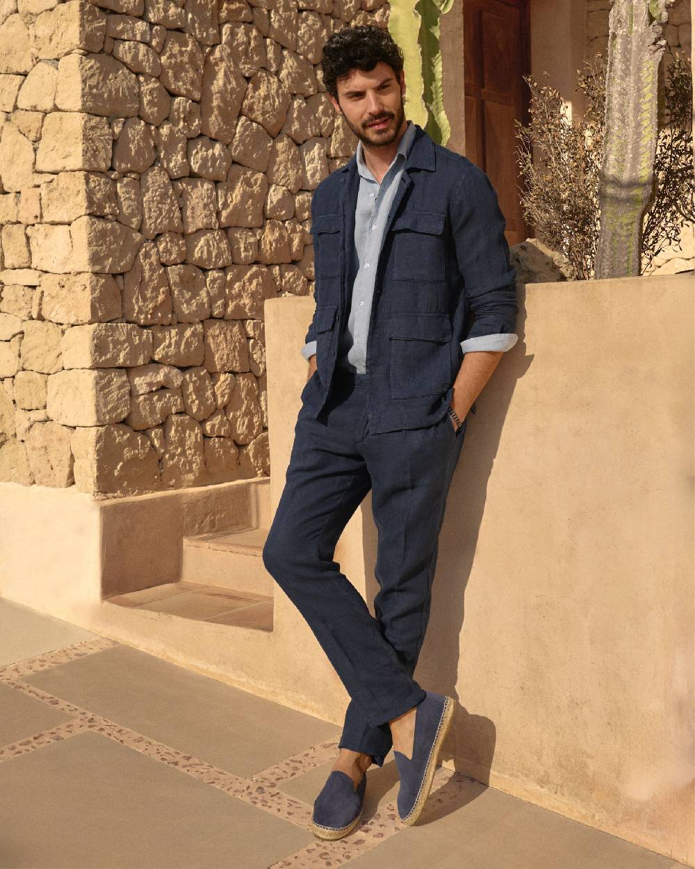 Manebí Irish Linen Savana Jacket - Night Blue Italy