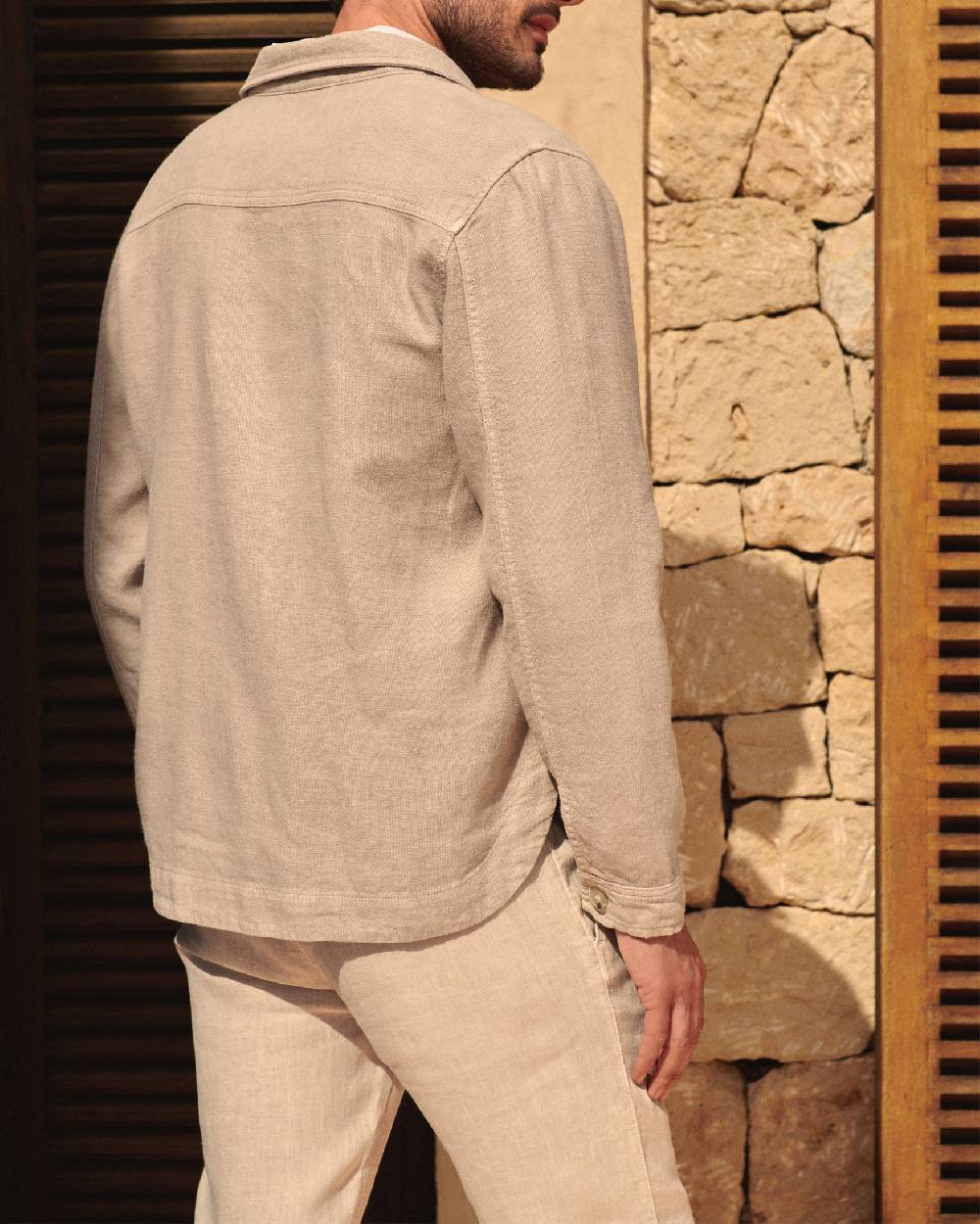 Manebí Linen Sahara Over Jacket - Kaki Beige In Linea
