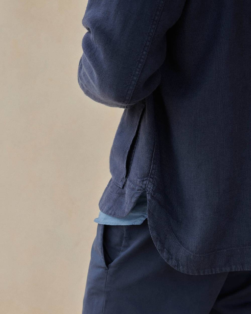 Manebí Linen Sahara Over Jacket - Night Blue Vendita