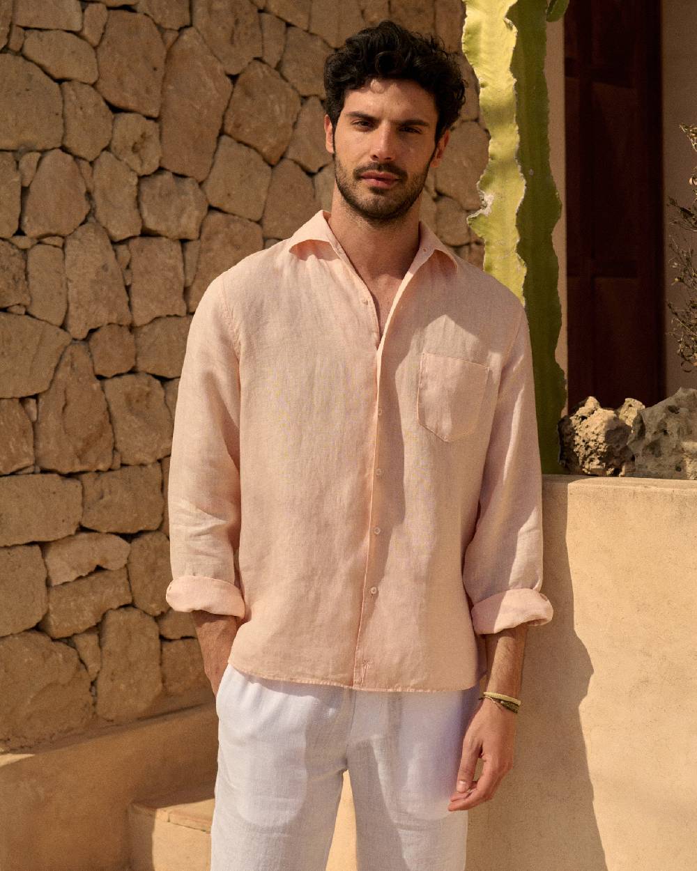 Manebí Washed Linen Panama Shirt - Spanish Villa Consegna Veloce