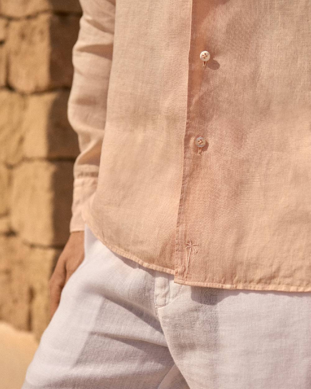 Manebí Washed Linen Panama Shirt - Spanish Villa Consegna Veloce