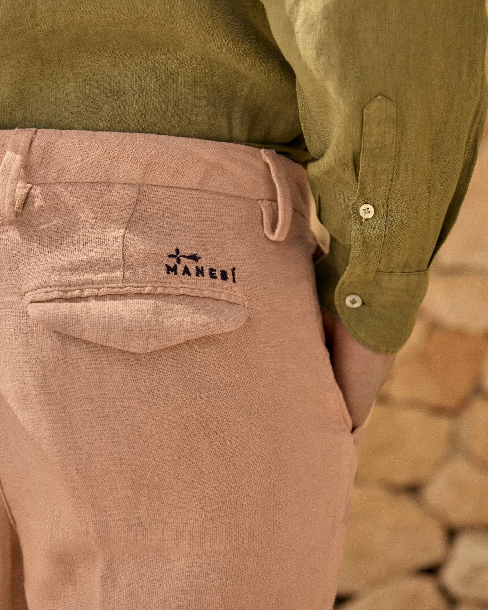 Manebí Woven Linen Milano Trousers - Spanish Villa Shopping Online