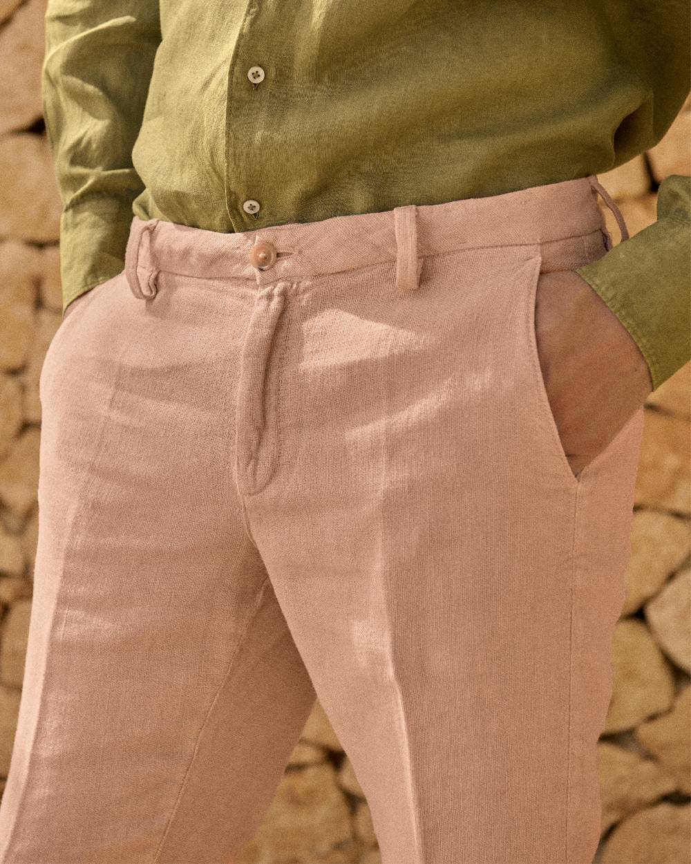Manebí Woven Linen Milano Trousers - Spanish Villa Shopping Online