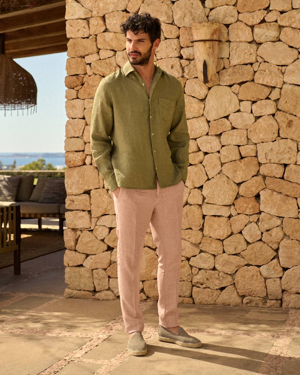 Manebí Woven Linen Milano Trousers - Spanish Villa Shopping Online