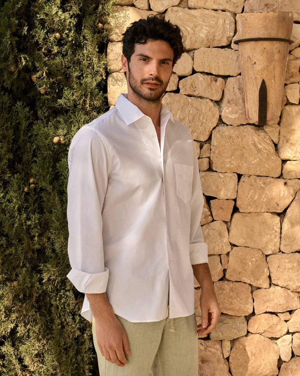 Manebí Poplin Panama Shirt - Off White Convenienza