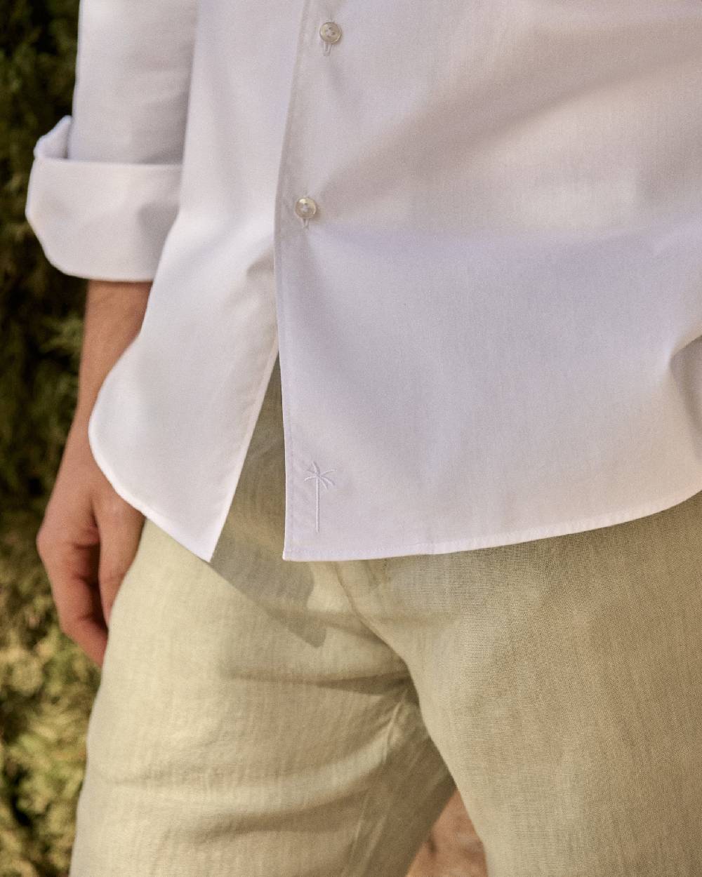 Manebí Poplin Panama Shirt - Off White Convenienza