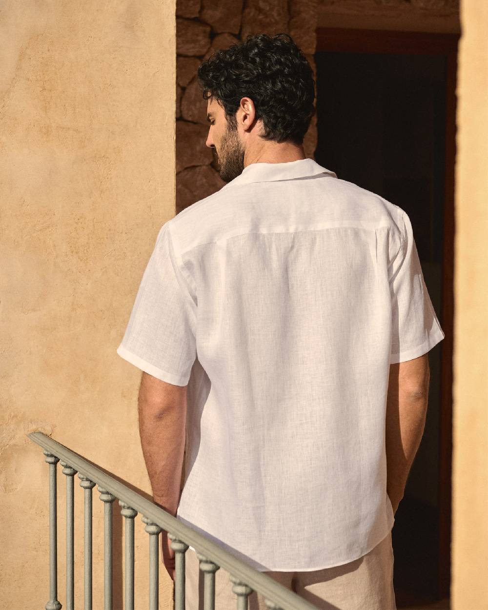 Manebí Havana Bowling Linen Shirt - White Novità