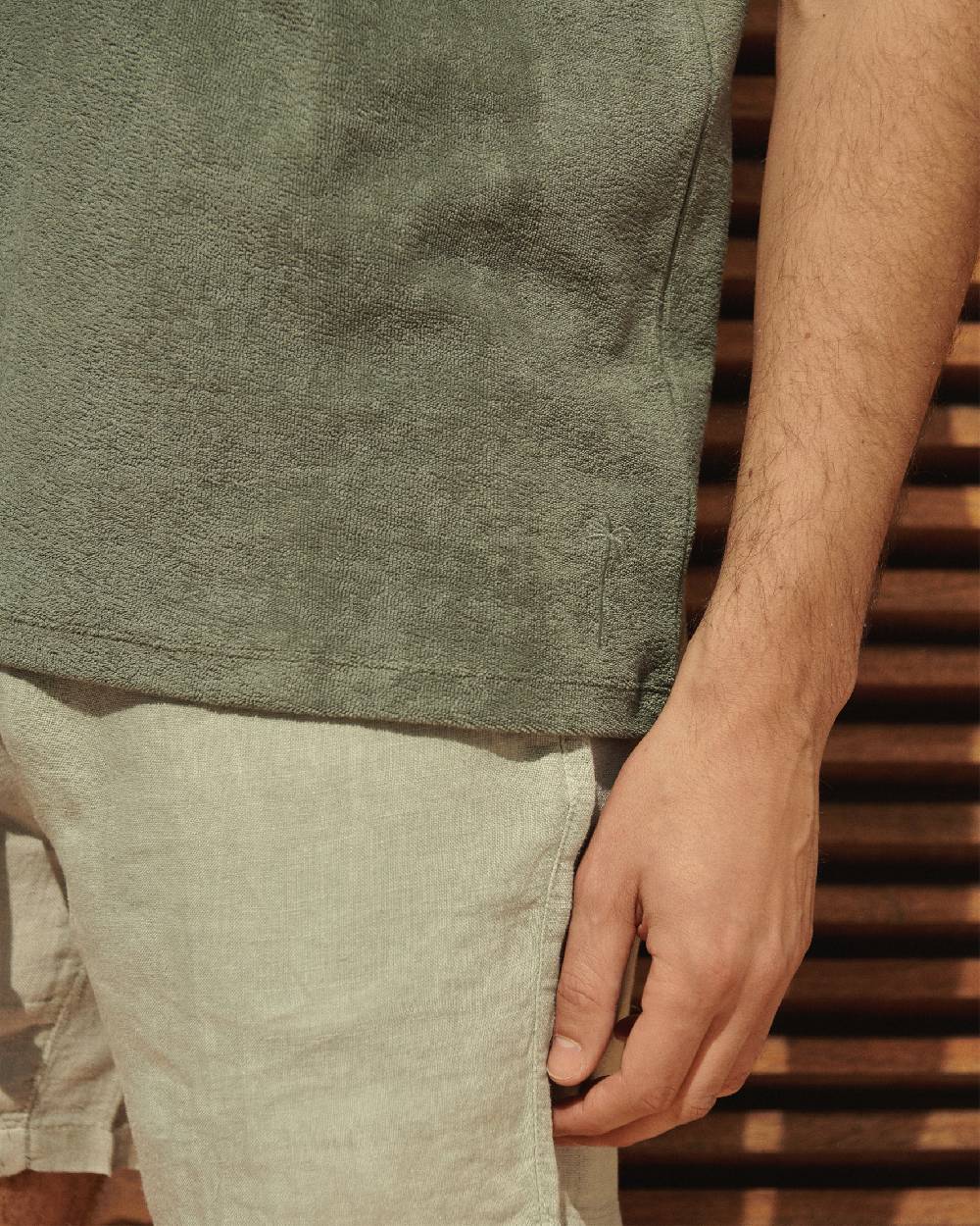 Manebí Terry Cotton Emilio T-Shirt - Made in Portugal Kaki Terry Cotton Online