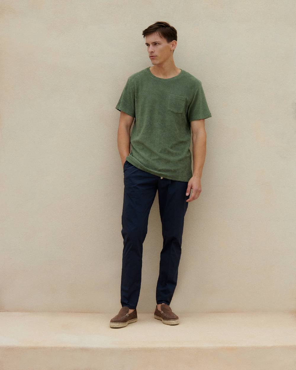 Manebí Terry Cotton Emilio T-Shirt - Made in Portugal Kaki Terry Cotton Online