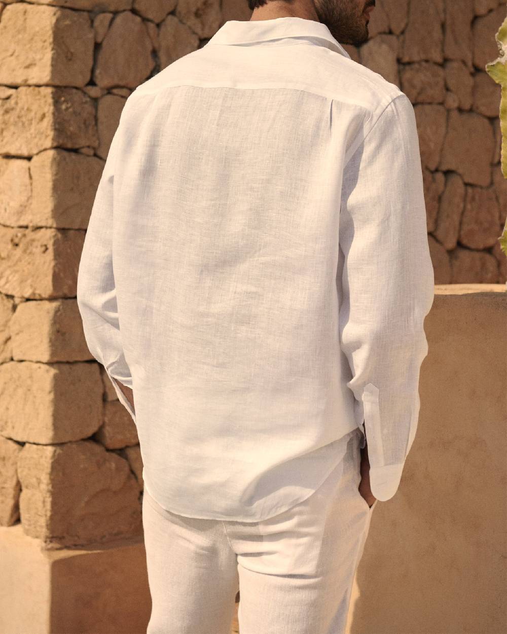 Manebí Linen Nassau Polo Shirt - Embroidered Palm Off White Hotsell