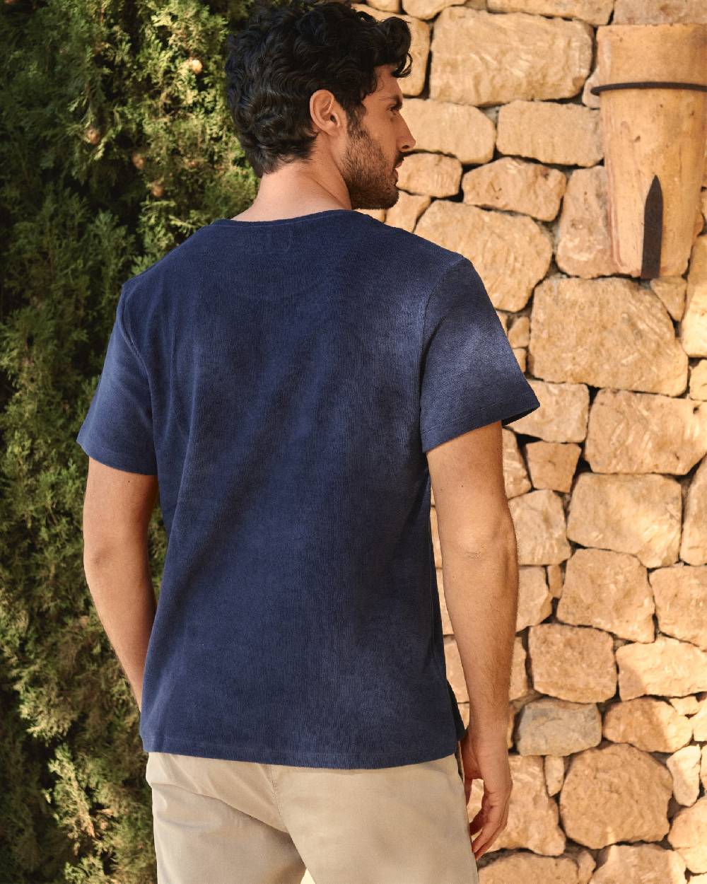 Manebí Organic Terry Cotton Emilio T-Shirt - Navy Saldi Di Fabbrica
