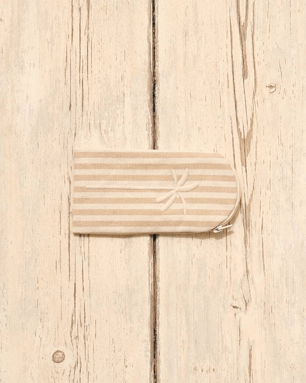 Manebí Canvas Sunglasses Case - Portofino White \u0026 Beige Stripes In Saldo