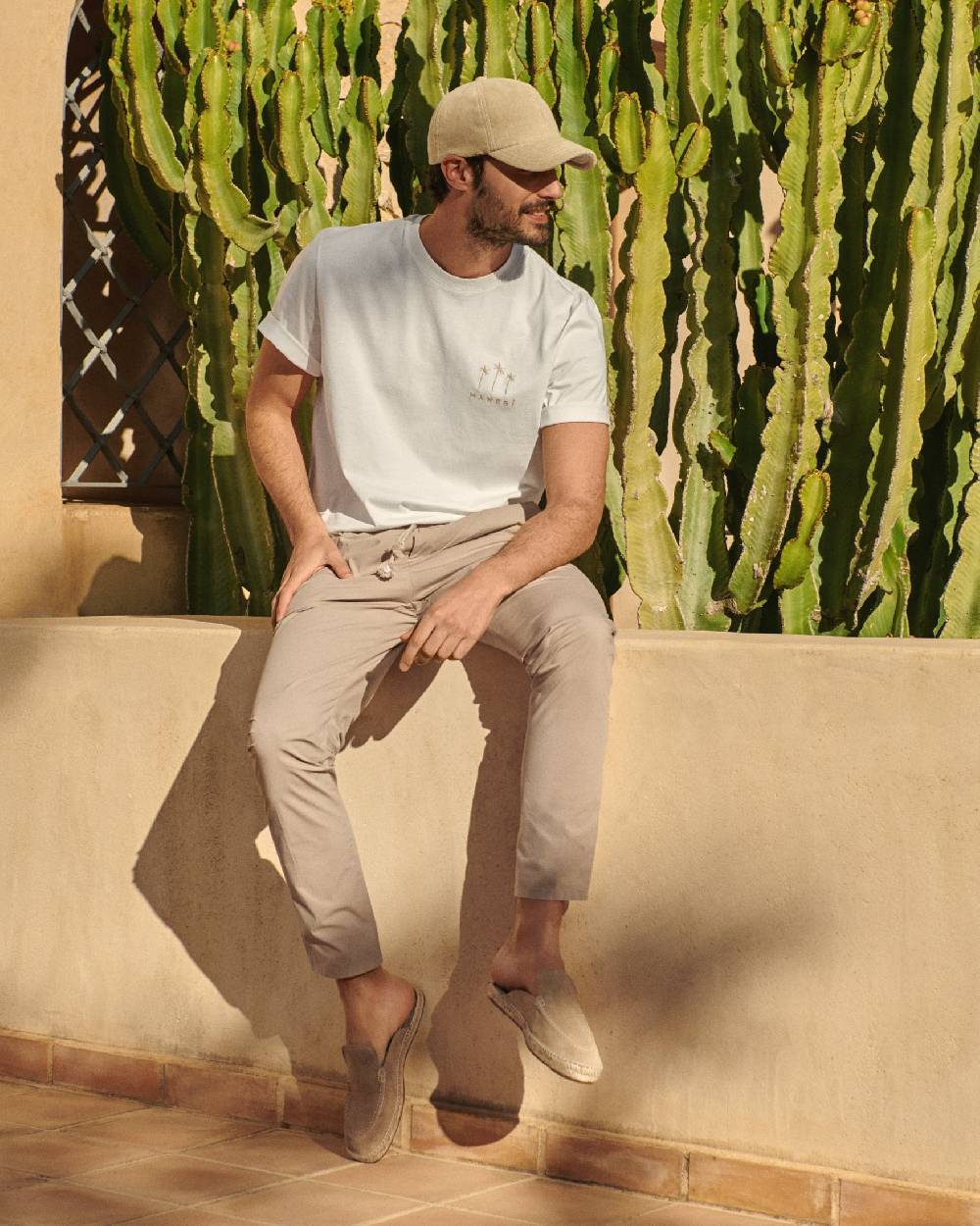 Manebí Organic Terry Cotton Lucca Cap - Embroidered Logo Sand Nuova
