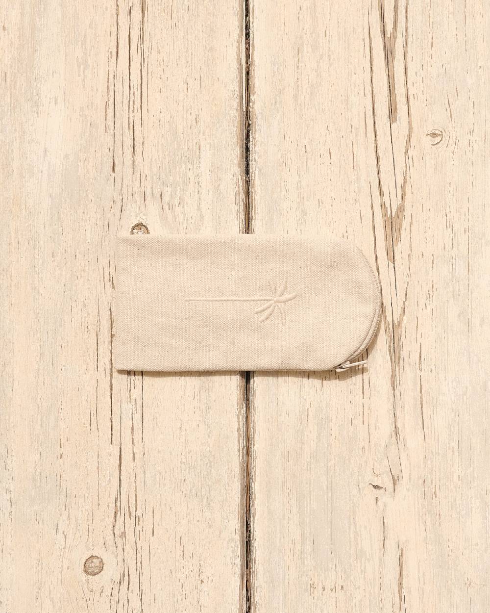 Manebí Canvas Sunglasses Case - La Havana Butter With Ecru Logo Nuovo