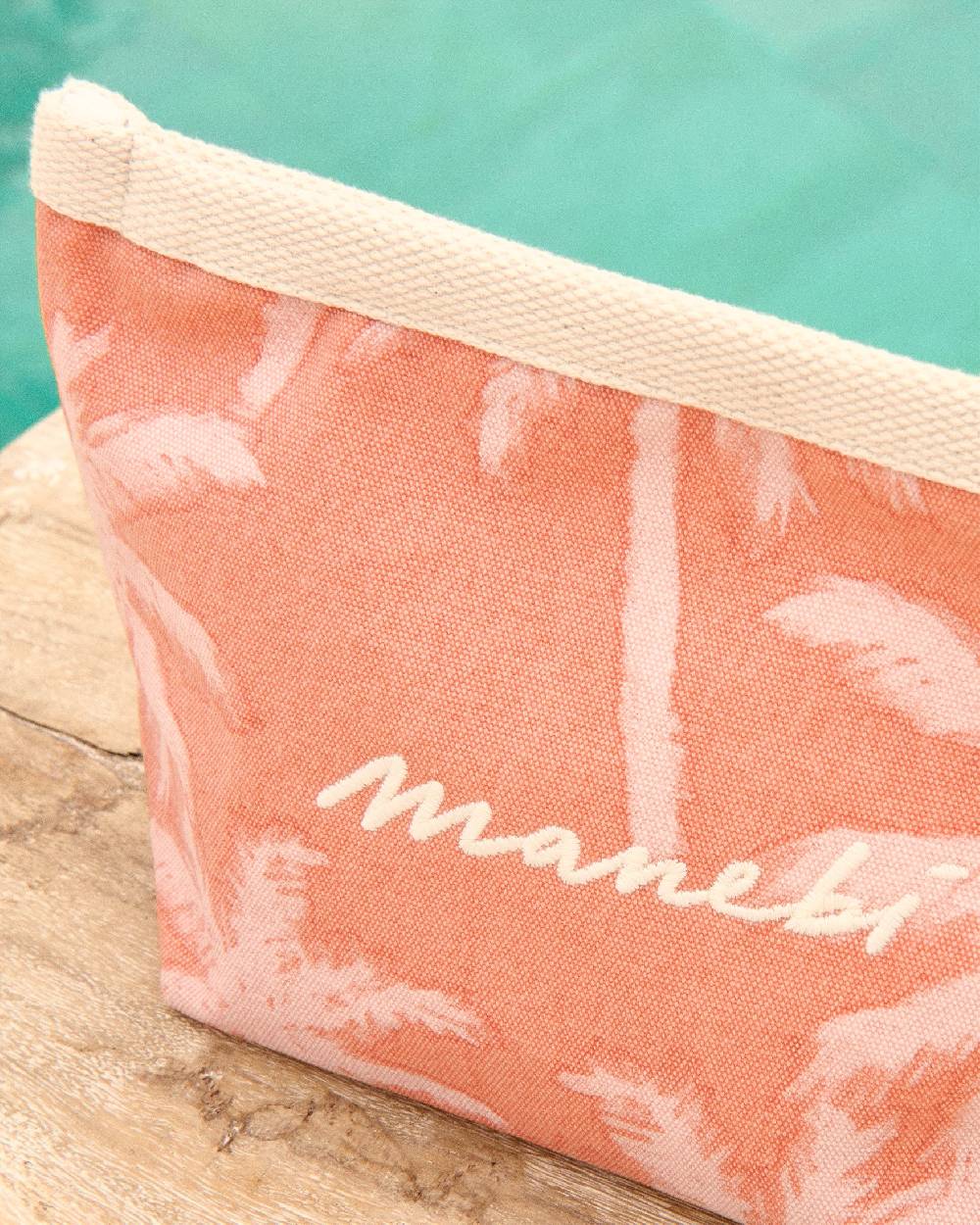 Manebí Canvas Tender2Tote - Sunbaked \u0026 Cream Pink Maxi Palm Promozione