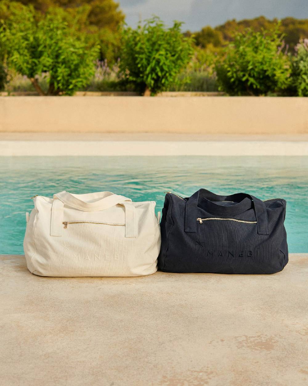 Manebí Canvas Weekend Bag - La Havana White Qualità Garantita