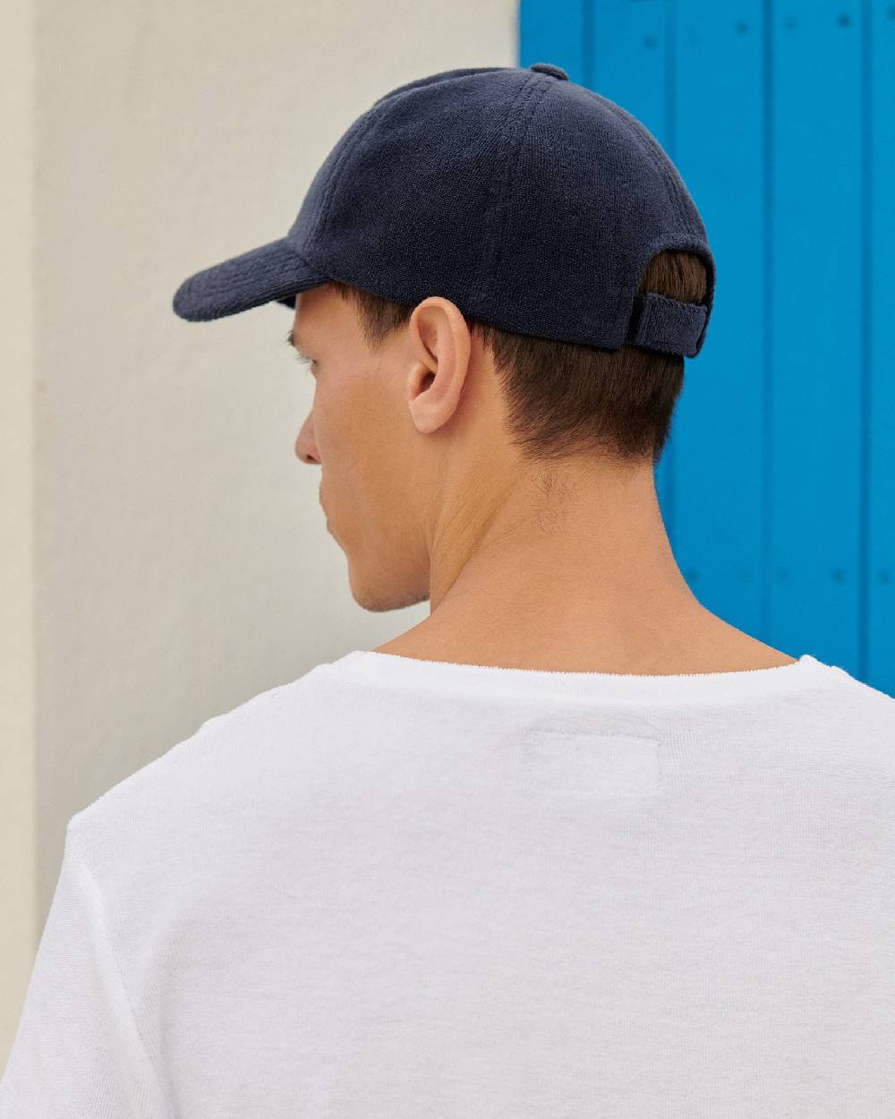 Manebí Organic Terry Cotton Lucca Cap - Embroidered Logo - Navy Negozi Online