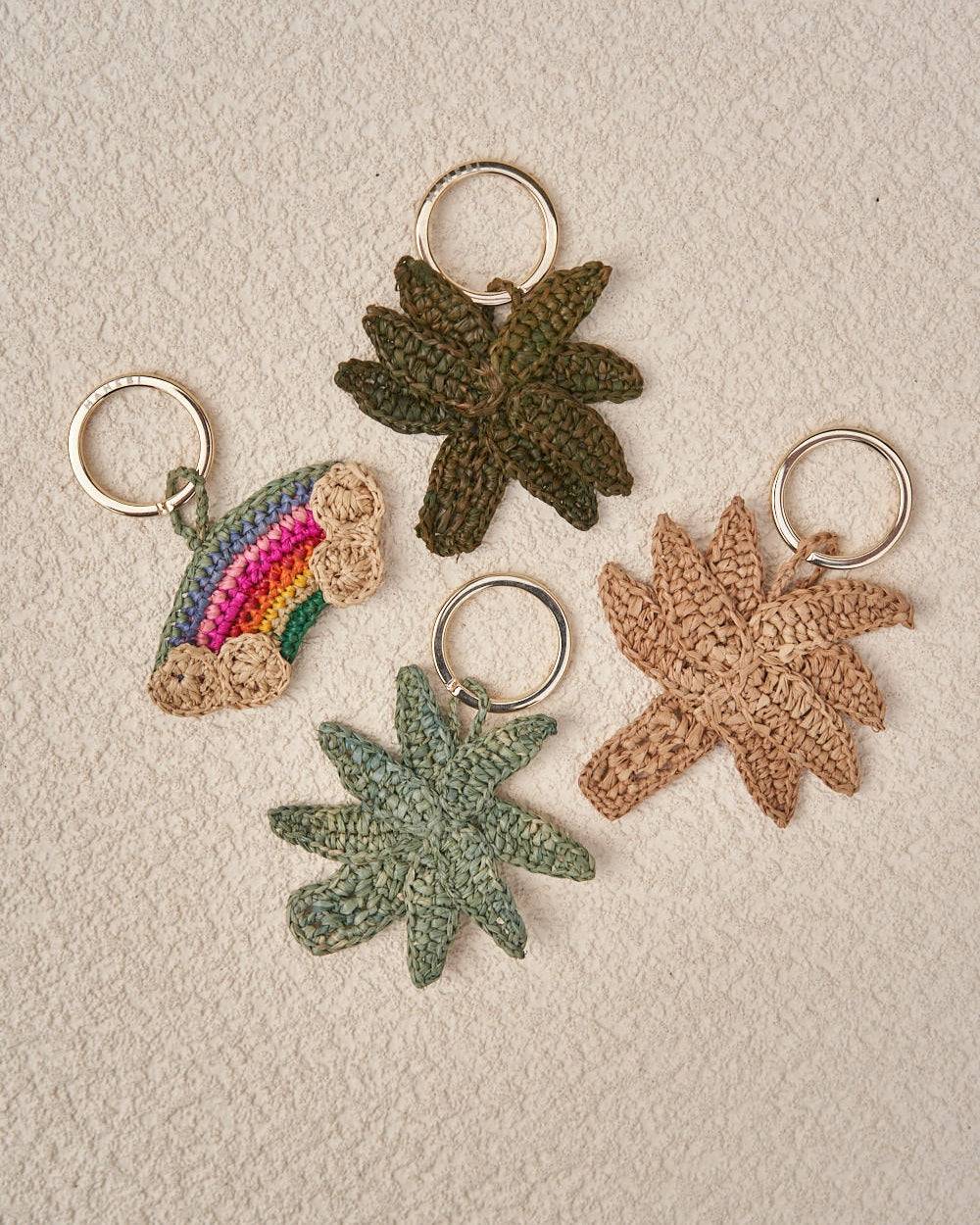 Manebí Raffia Palm Keyring - Made in Madagascar Dark Green Promozione Limitata