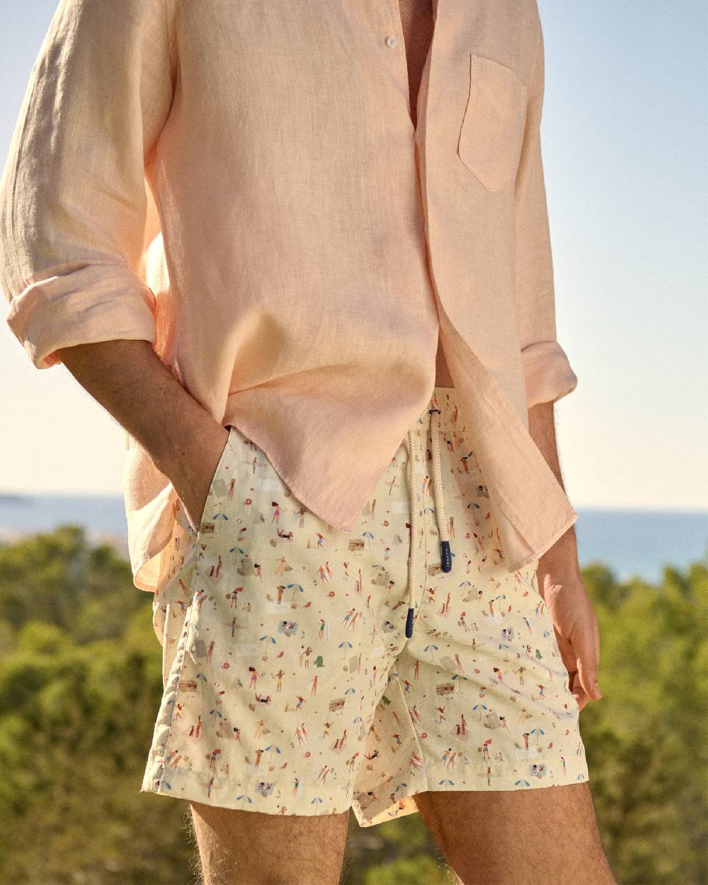 Manebí Printed Swim Shorts - Kids At The Beach Sottocosto