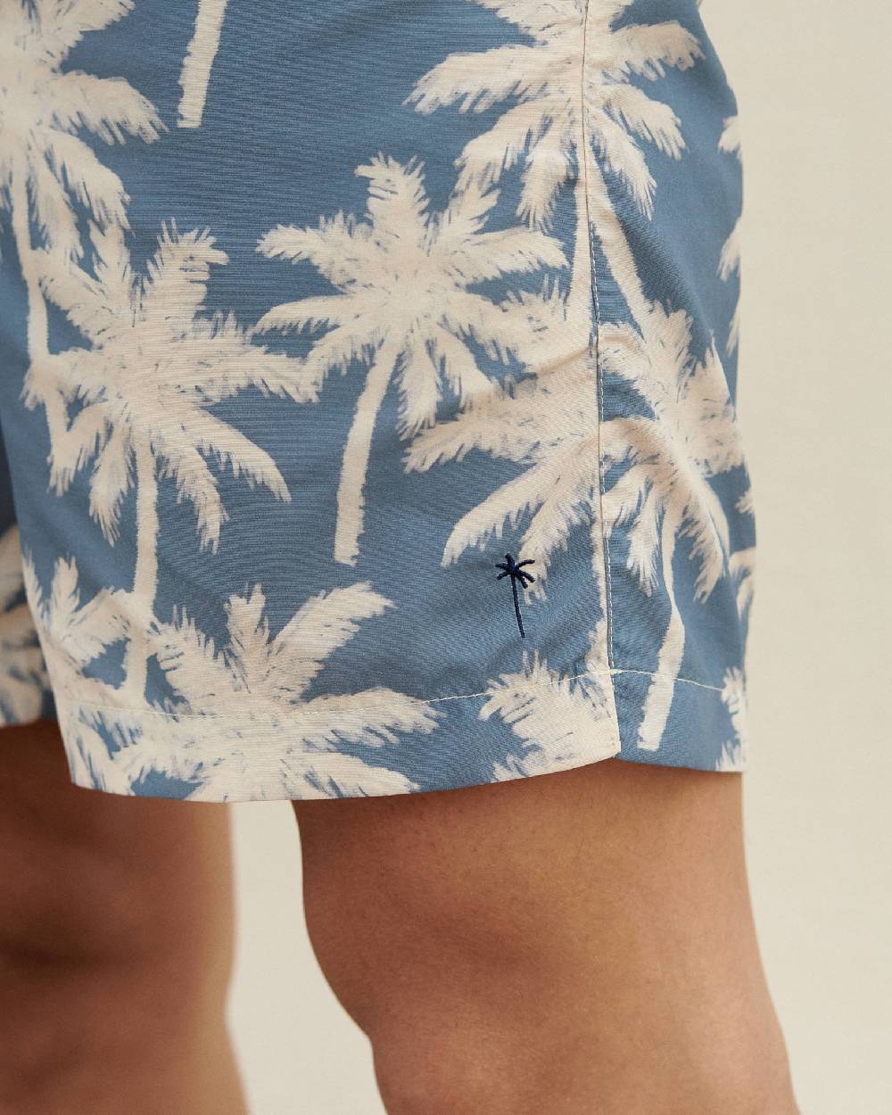 Manebí Printed Swim Shorts Hand Drawn - Gabardine Cotton Indigo Presa