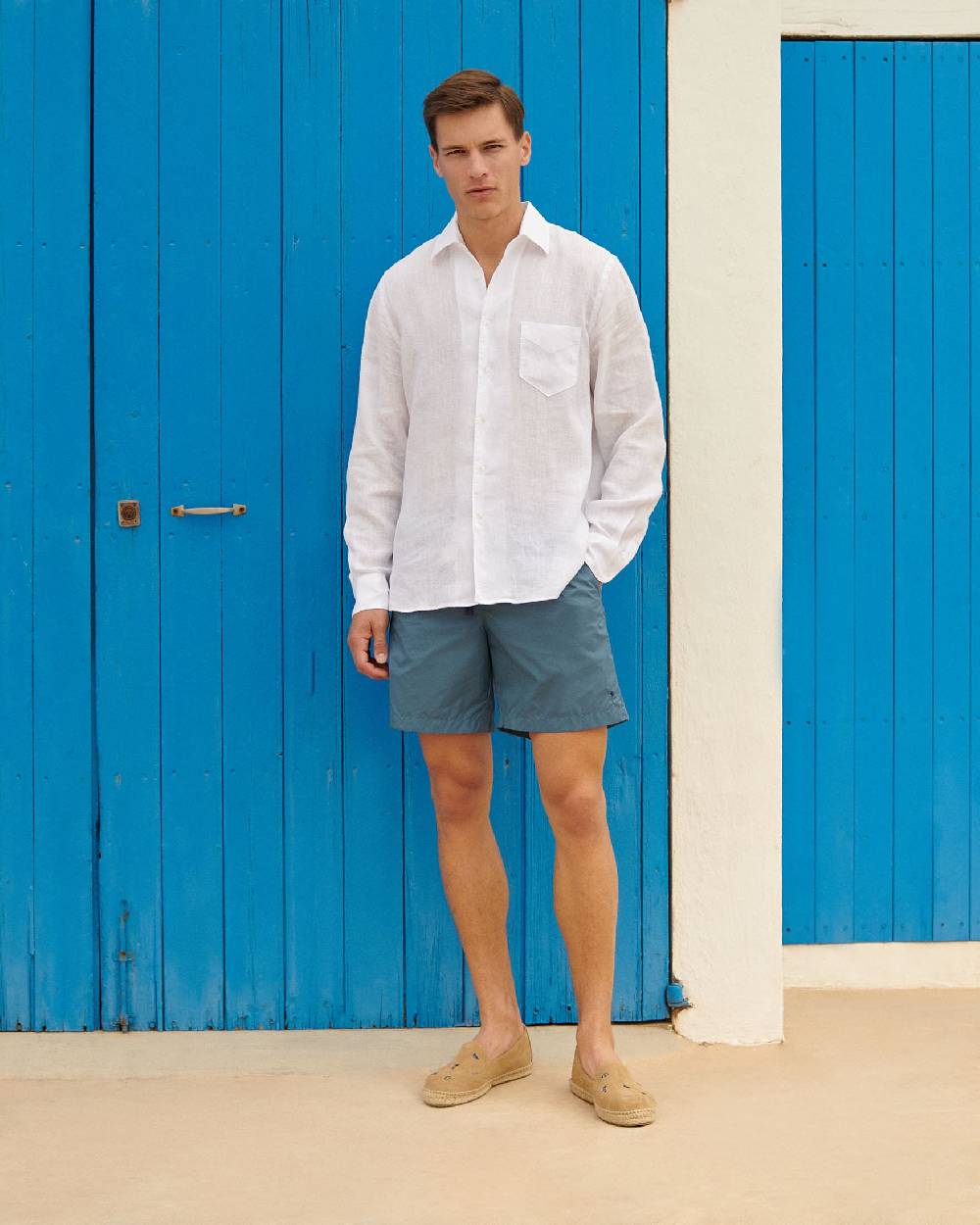 Manebí Solid Color Swim Shorts - Recycled Ultra Light Navy Blue Saldi