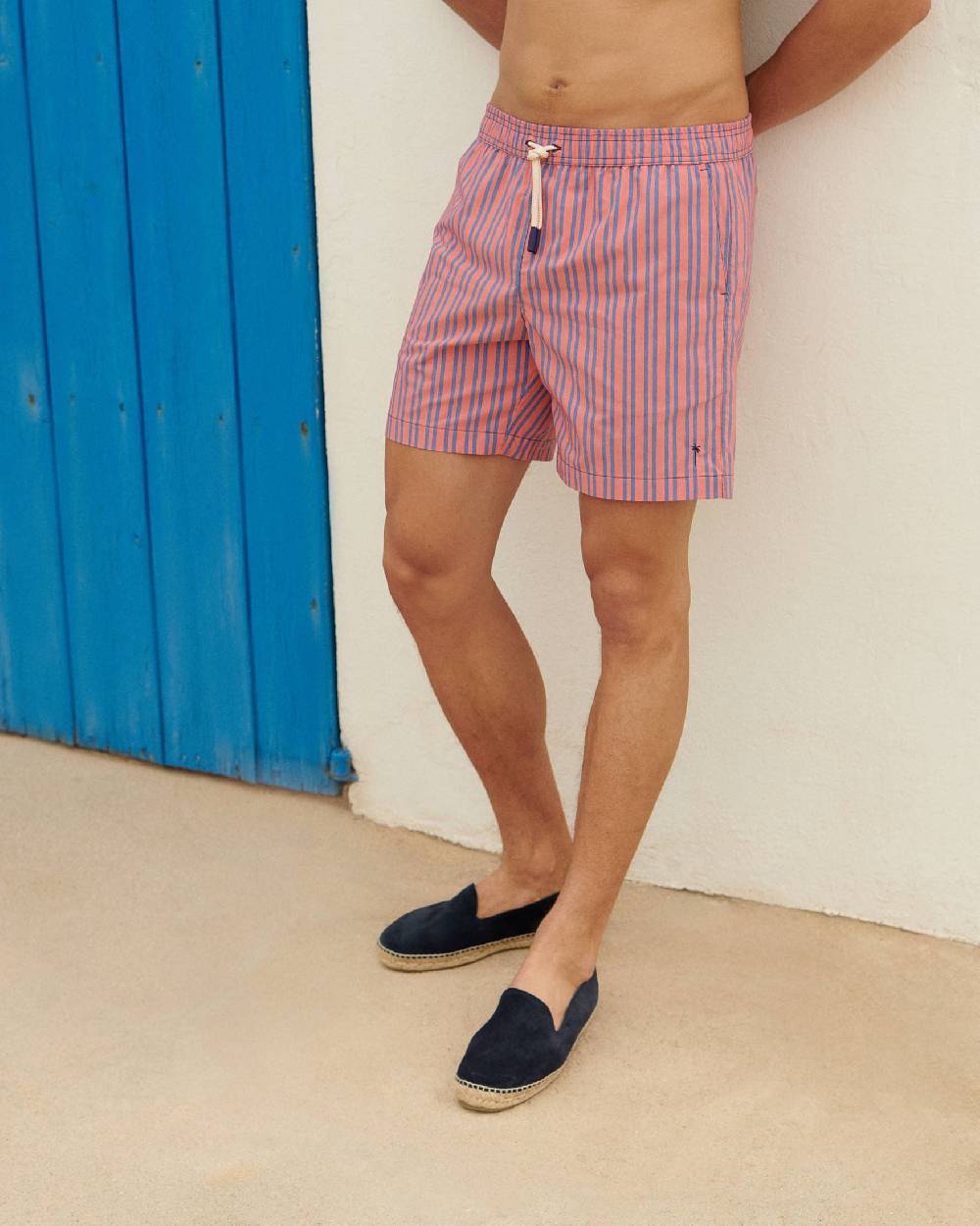 Manebí Printed Swim Shorts - Red And Navy Blue Vendita Calda