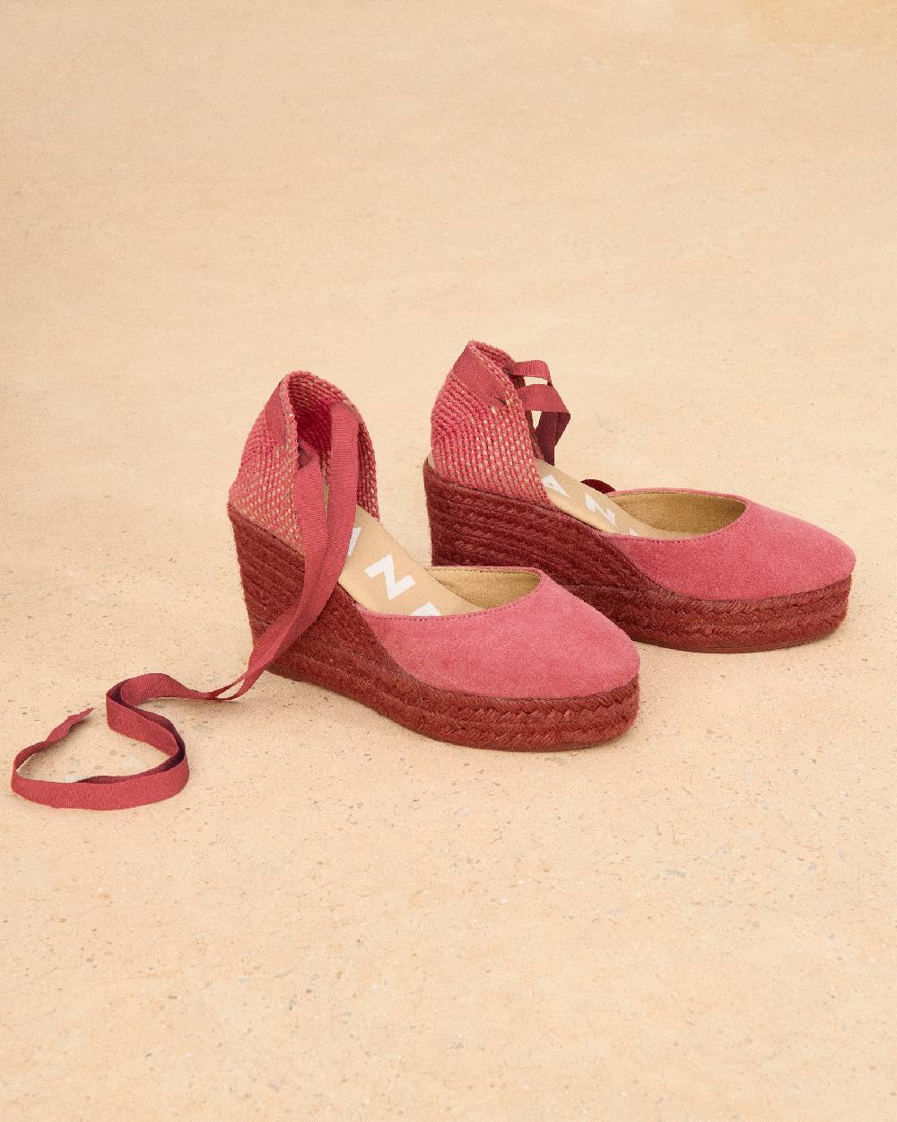 Manebí Soft Suede Wedge Espadrilles - Terracotta On Tone Hotsell