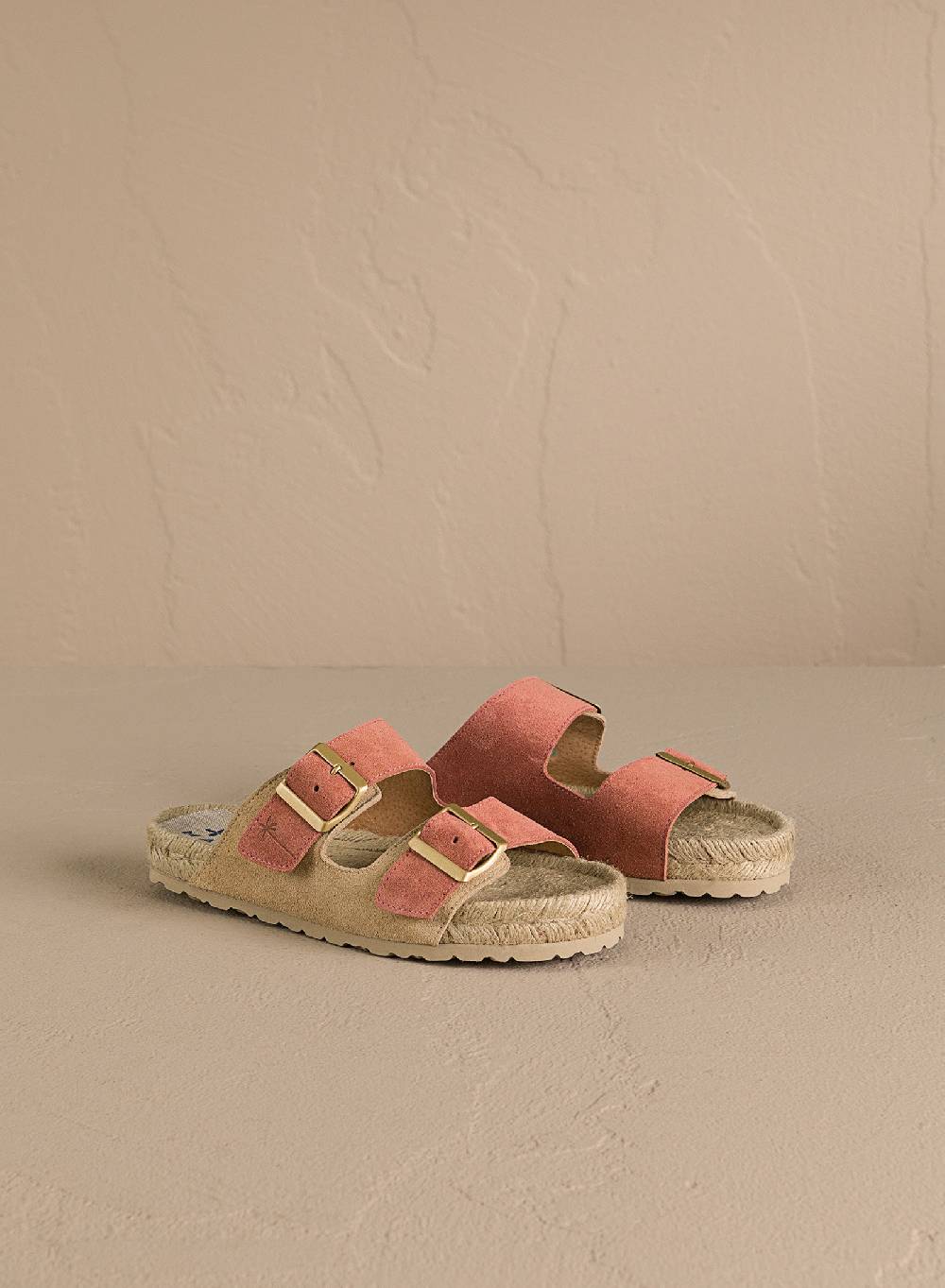 Manebí Suede Nordic Sandals - Terracotta \u0026 Champagne Beige Nuovo