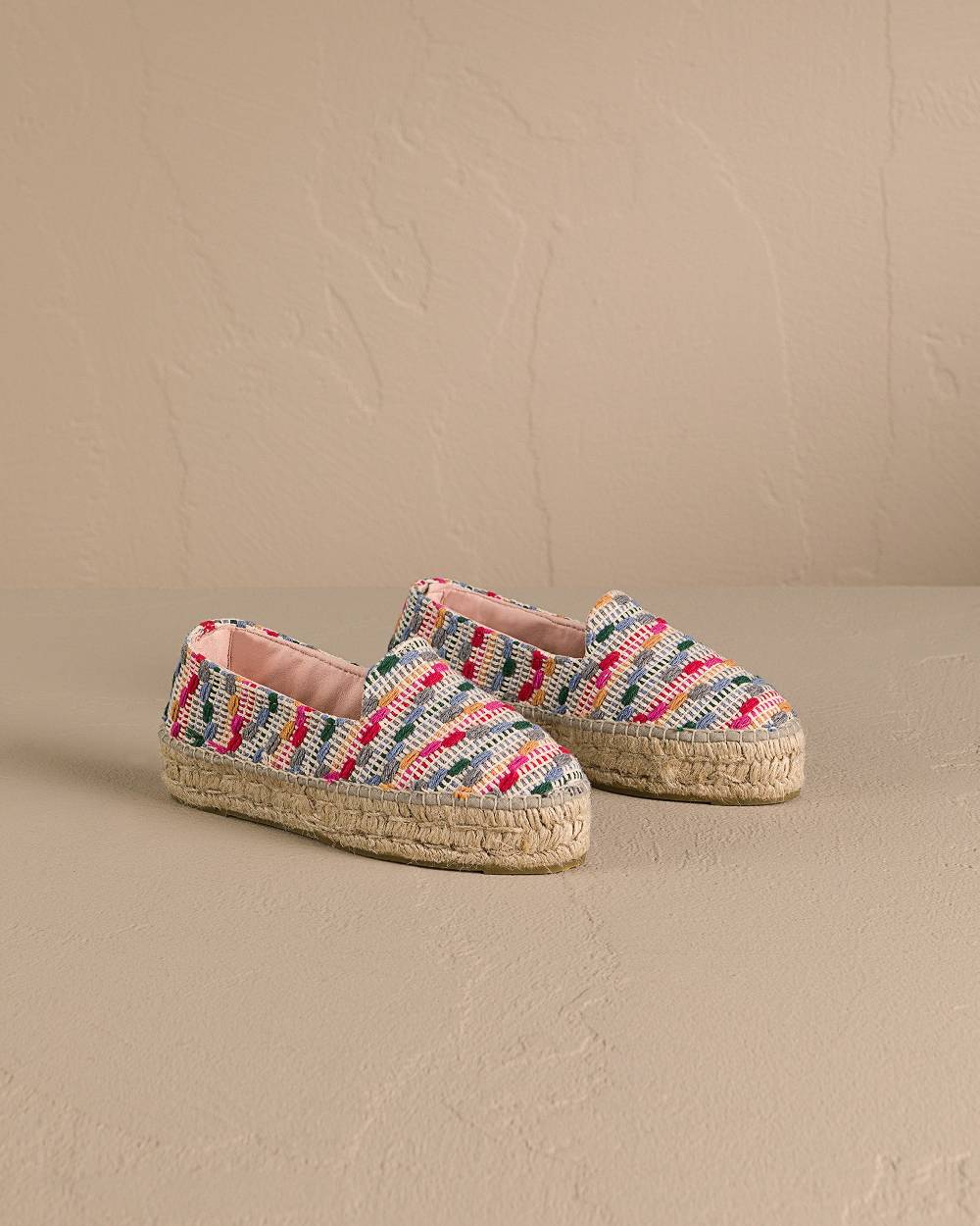 Manebí Cotton Jaquard|Double Sole Espadrilles - Multicolor Stripes Fino Al -60%