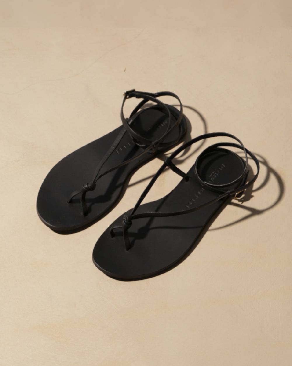 Manebí Sandali Kate in Pelle con Nodo - Black Italia