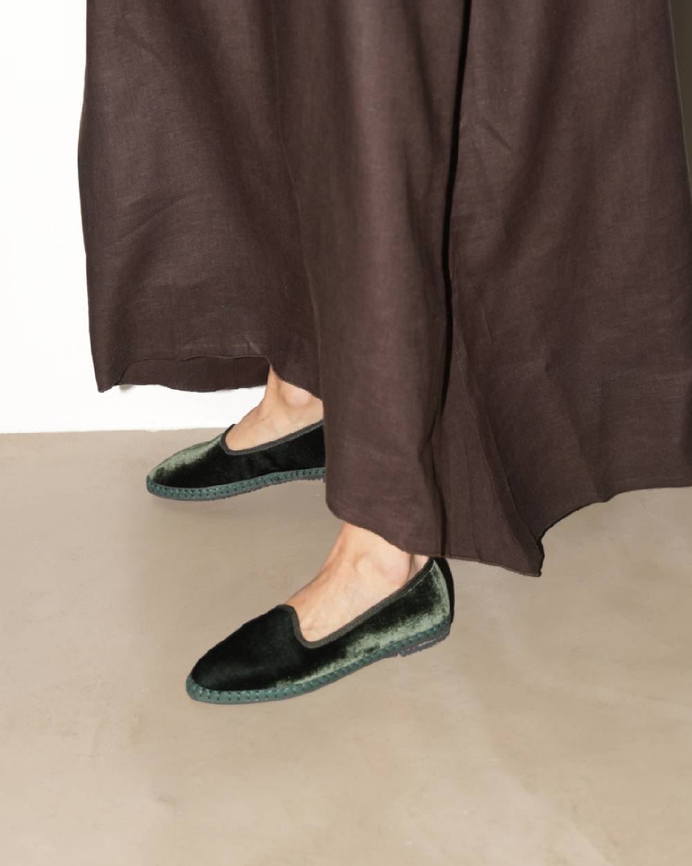Manebí Friulane Demi in Velluto di Seta - Emerald Green Vendita