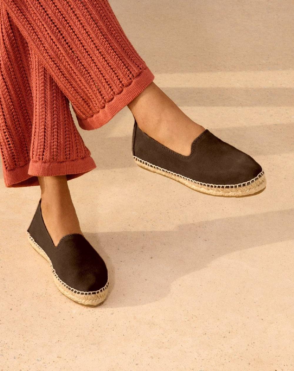 Manebí Suede Flat Espadrilles - Cocoa Qualità Garantita