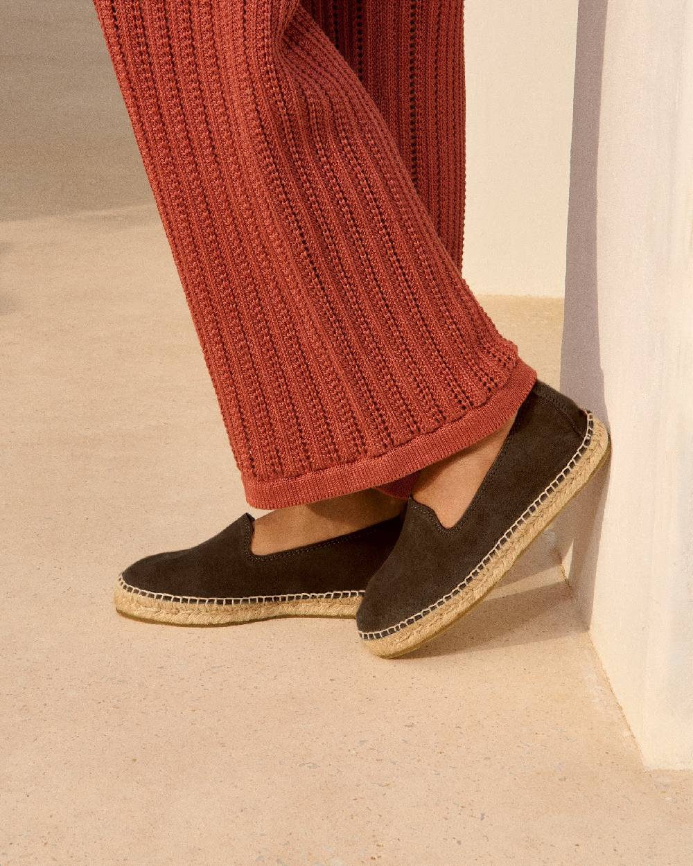 Manebí Suede Flat Espadrilles - Cocoa Qualità Garantita