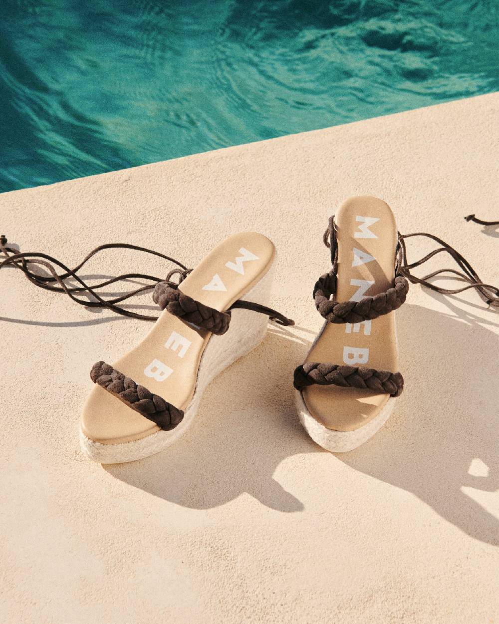Manebí Soft Suede Two Braided Bands|Wedge Espadrilles - Cocoa Affare Del Giorno