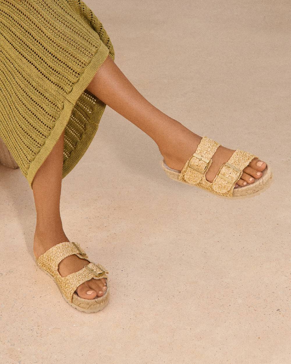 Manebí Raffia Nordic Sandals - Raffia Net Economico