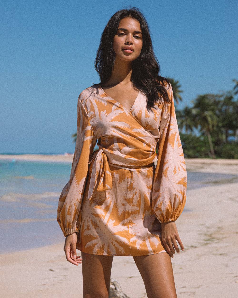 Manebí Printed Cotton Icara Top - Sunbaked \u0026 Cream Pink Maxi Palm Hotsell