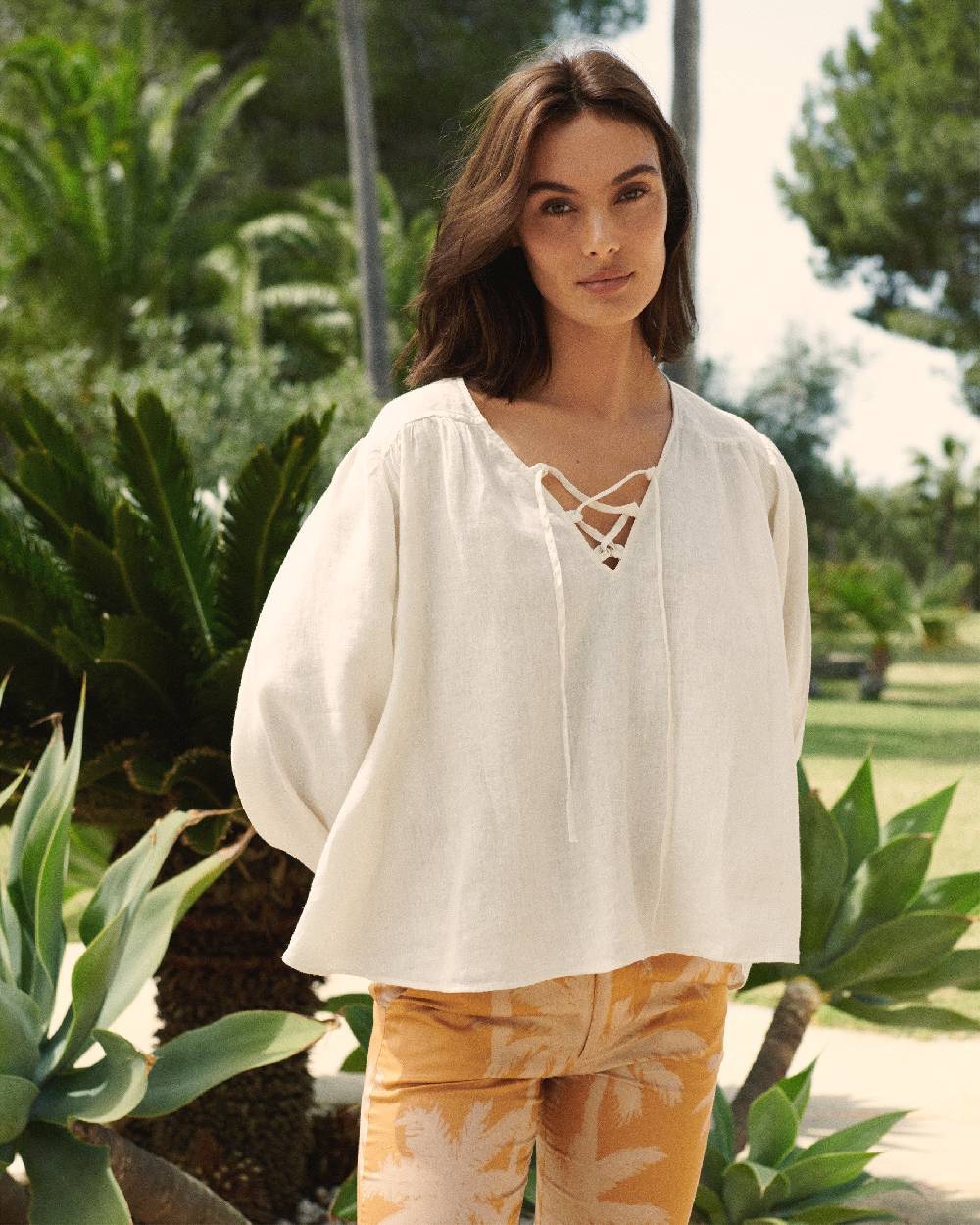 Manebí Linen Varadero Shirt - Eggnog Vendite Flash
