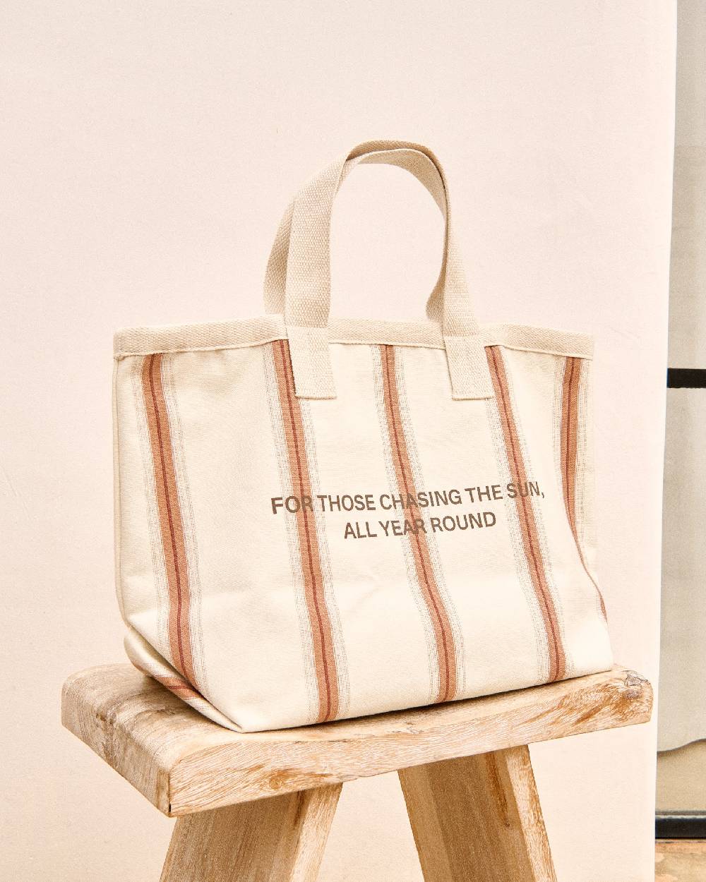Manebí Canvas California Tote Bag - Cocoa Beige Multistripes Sottocosto