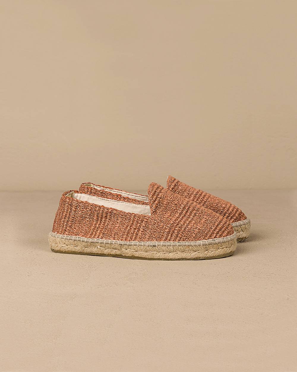 Manebí Raffia Stripes Espadrilles - Yucatán Orange Rust In Saldo