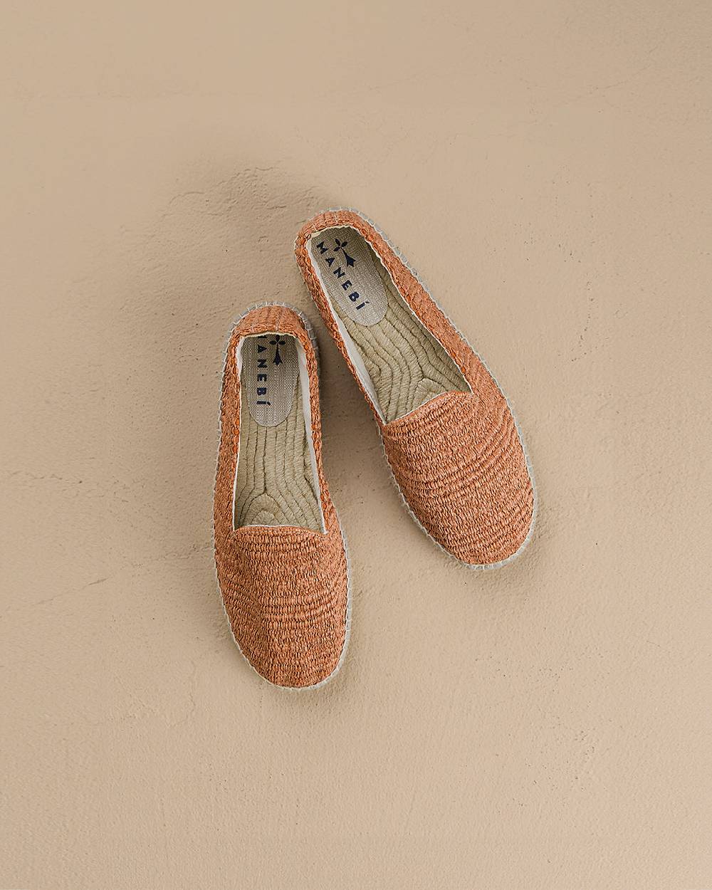 Manebí Raffia Stripes Espadrilles - Yucatán Orange Rust In Saldo