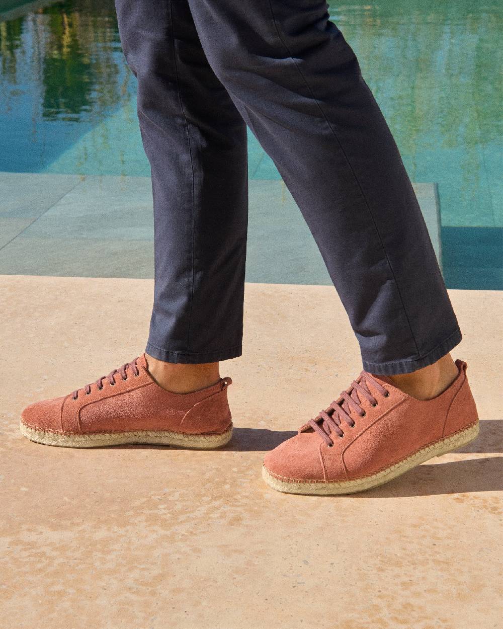 Manebí Suede LaceUp Espadrilles - Terracotta Offerta speciale