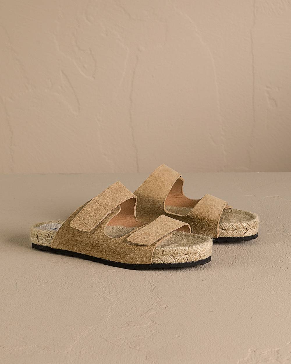 Manebí Suede Strap Nordic Sandals - Washed Beige Italia