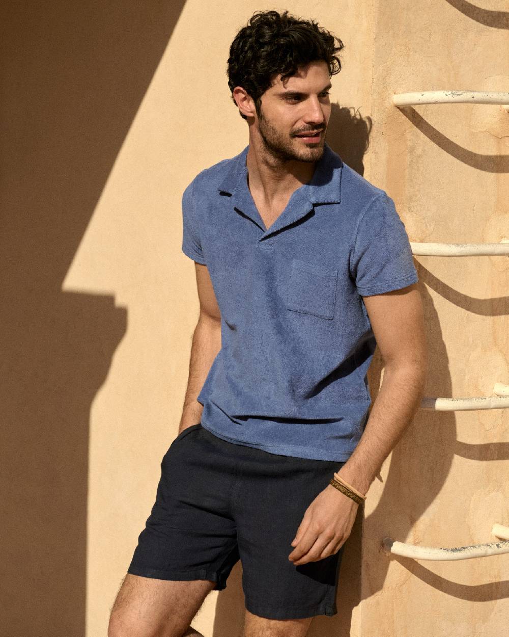 Manebí Organic Terry Cotton|Olive Polo Shirt - Short Sleeves Petrole Qualità